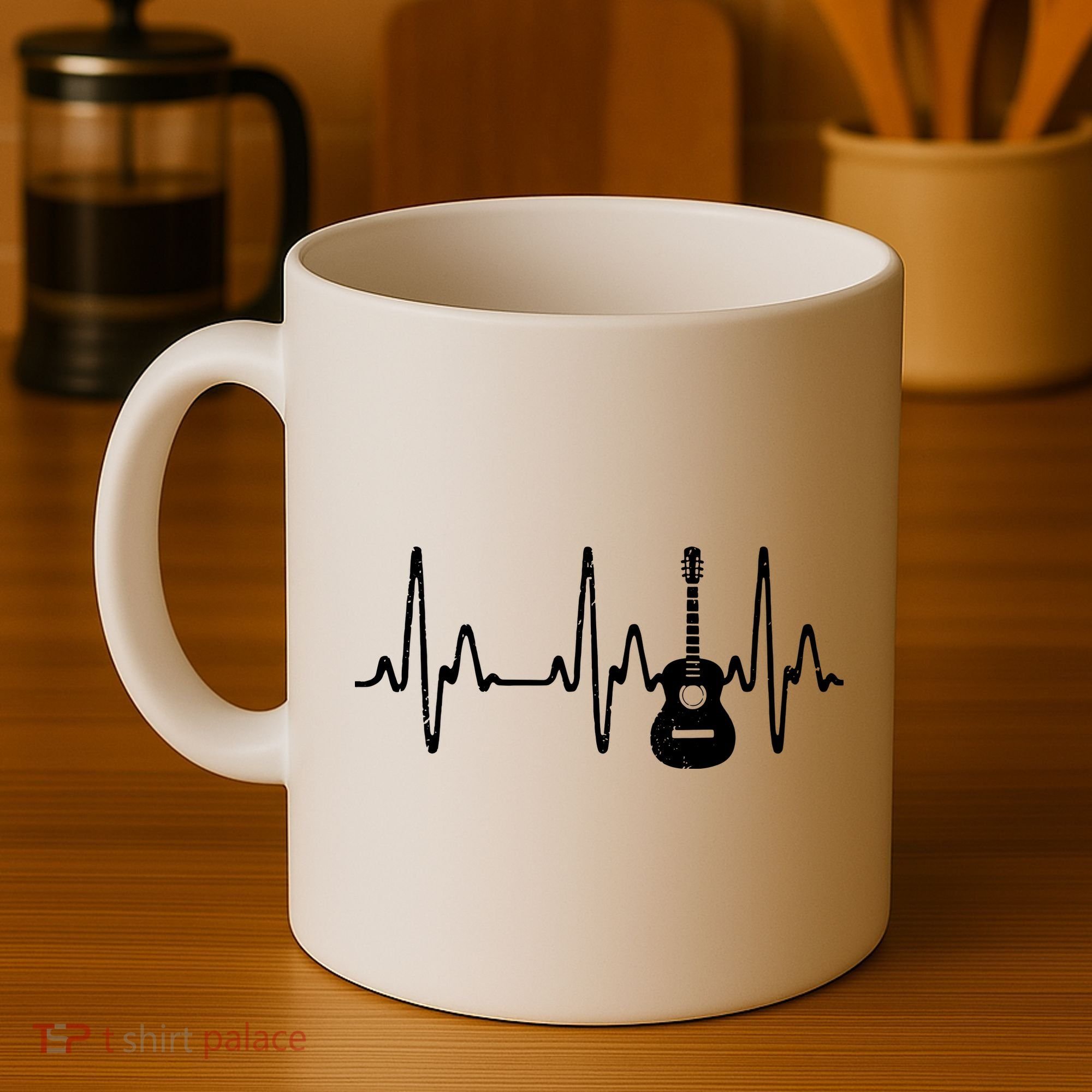 Acoustic Guitar Heartbeat Shirts Guitar Musician Coffee Mug