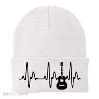 Acoustic Guitar Heartbeat Shirts Guitar Musician Beanie thumb 0
