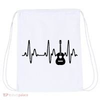 Acoustic Guitar Heartbeat Shirts Guitar Musician Drawstring Bag thumb 0