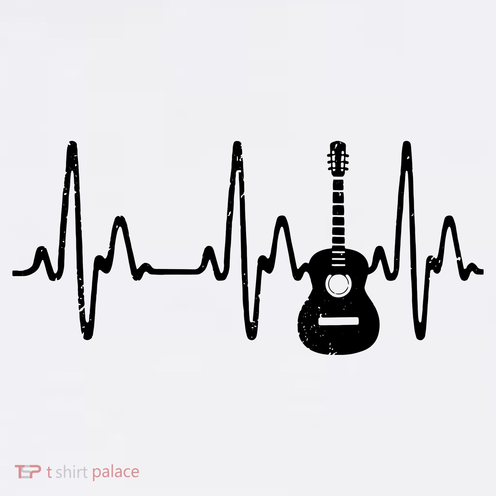 Acoustic Guitar Heartbeat Shirts Guitar Musician Women's Hoodie