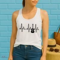 Acoustic Guitar Heartbeat Shirts Guitar Musician Women's Tank Top thumb 2