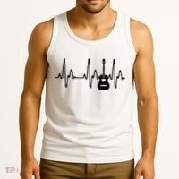 Acoustic Guitar Heartbeat Shirts Guitar Musician Tank Top thumb 3