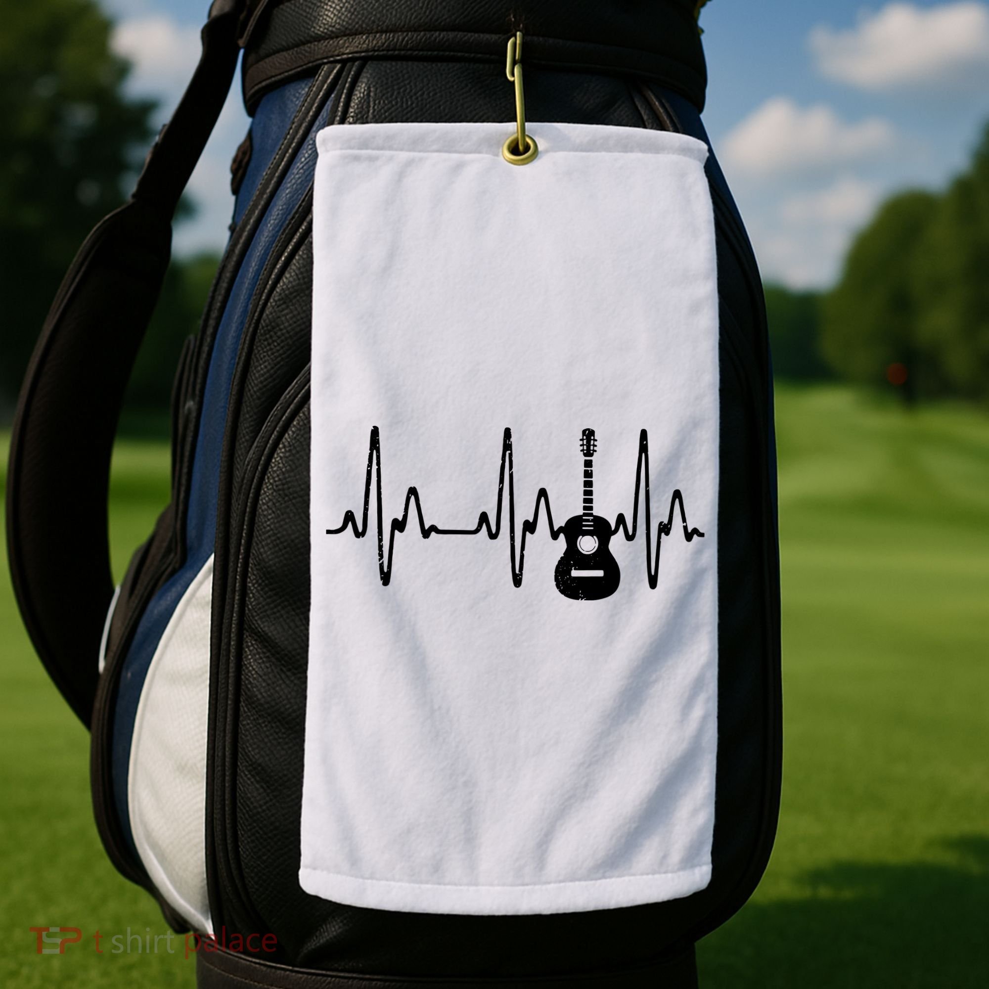 Acoustic Guitar Heartbeat Shirts Guitar Musician Golf Towel