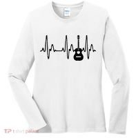 Acoustic Guitar Heartbeat Shirts Guitar Musician Women's Long Sleeve Shirt thumb 0