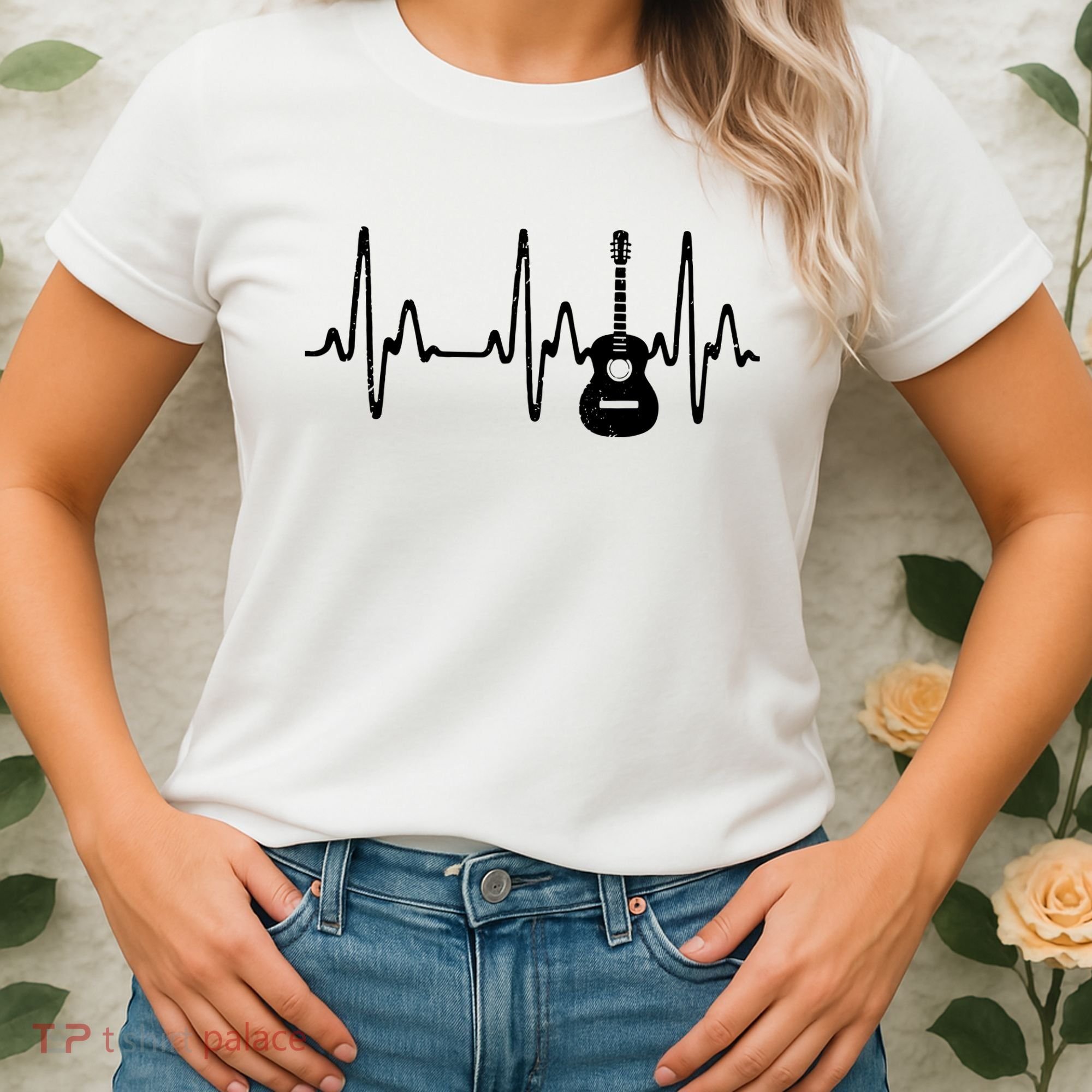 Acoustic Guitar Heartbeat Shirts Guitar Musician Women's T-Shirt