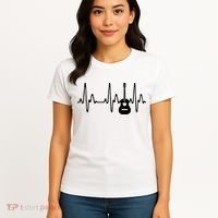 Acoustic Guitar Heartbeat Shirts Guitar Musician Women's T-Shirt thumb 4