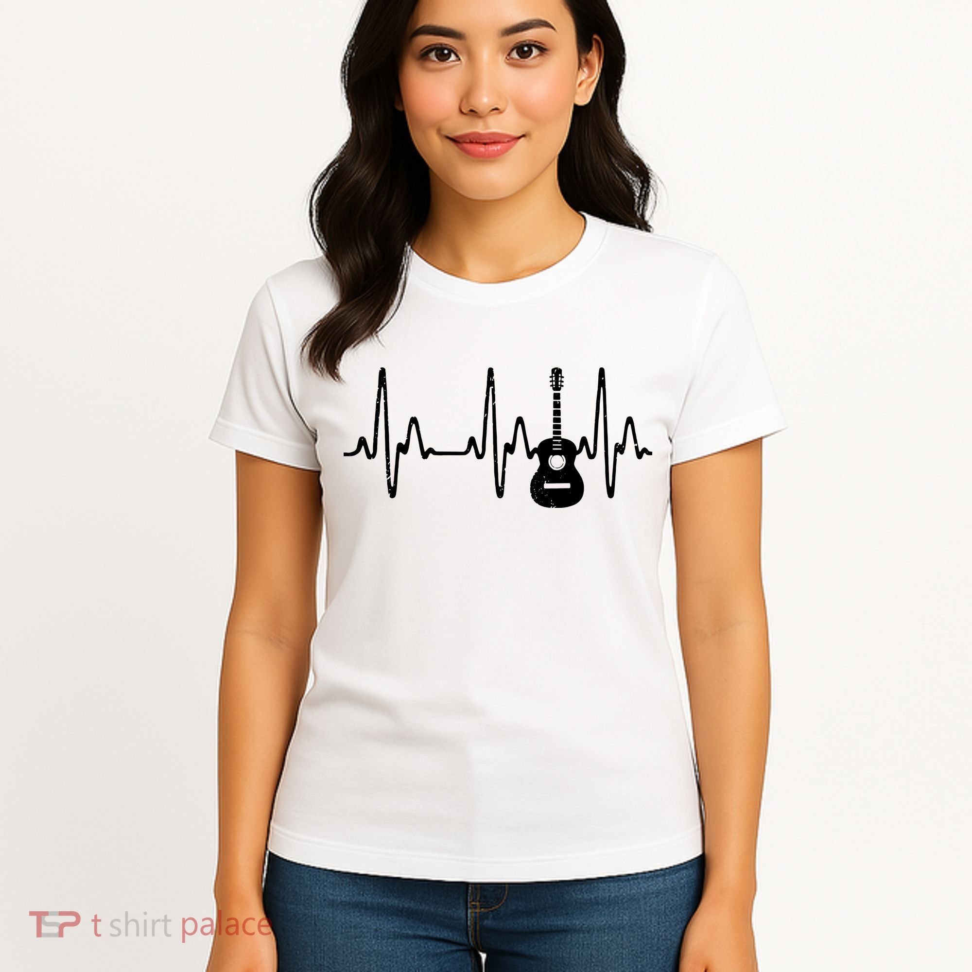 Acoustic Guitar Heartbeat Shirts Guitar Musician Women's T-Shirt