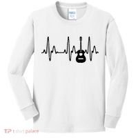Acoustic Guitar Heartbeat Shirts Guitar Musician Kids Long Sleeve Shirt thumb 0