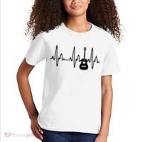 Acoustic Guitar Heartbeat Shirts Guitar Musician Kids T-Shirt thumb 2