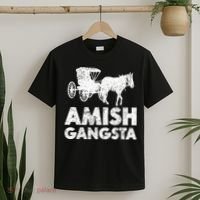 Amish Gangsta Horse And Buggy Funny Amish Gift T-Shirt thumb 2