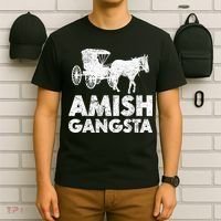 Amish Gangsta Horse And Buggy Funny Amish Gift T-Shirt thumb 6