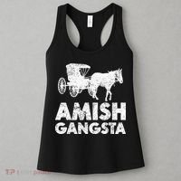 Amish Gangsta Horse And Buggy Funny Amish Gift Women's Tank Top thumb 3