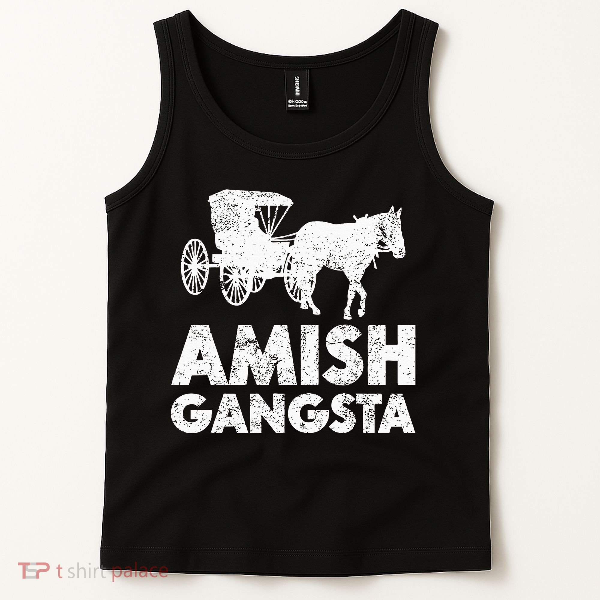 Amish Gangsta Horse And Buggy Funny Amish Gift Tank Top