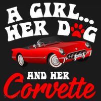 A Girl Her Dog And Her Corvette Dog Mom Sweatshirt thumb 3