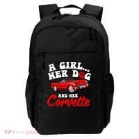 A Girl Her Dog And Her Corvette Dog Mom Backpack thumb 0