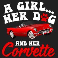 A Girl Her Dog And Her Corvette Dog Mom Beanie thumb 2