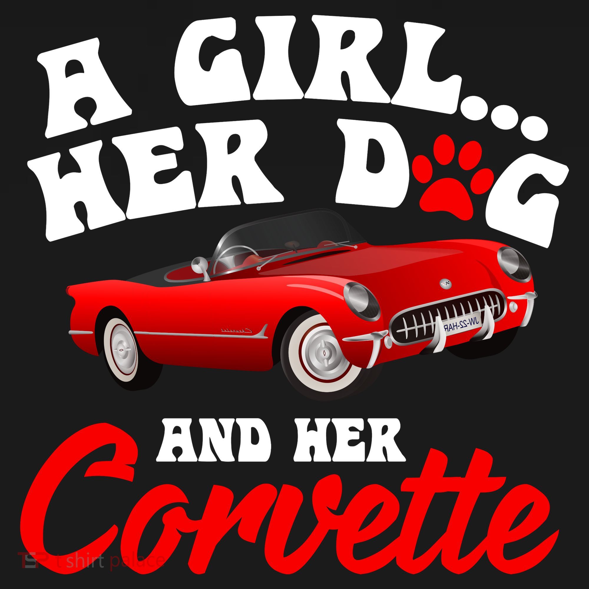 A Girl Her Dog And Her Corvette Dog Mom Mousepad