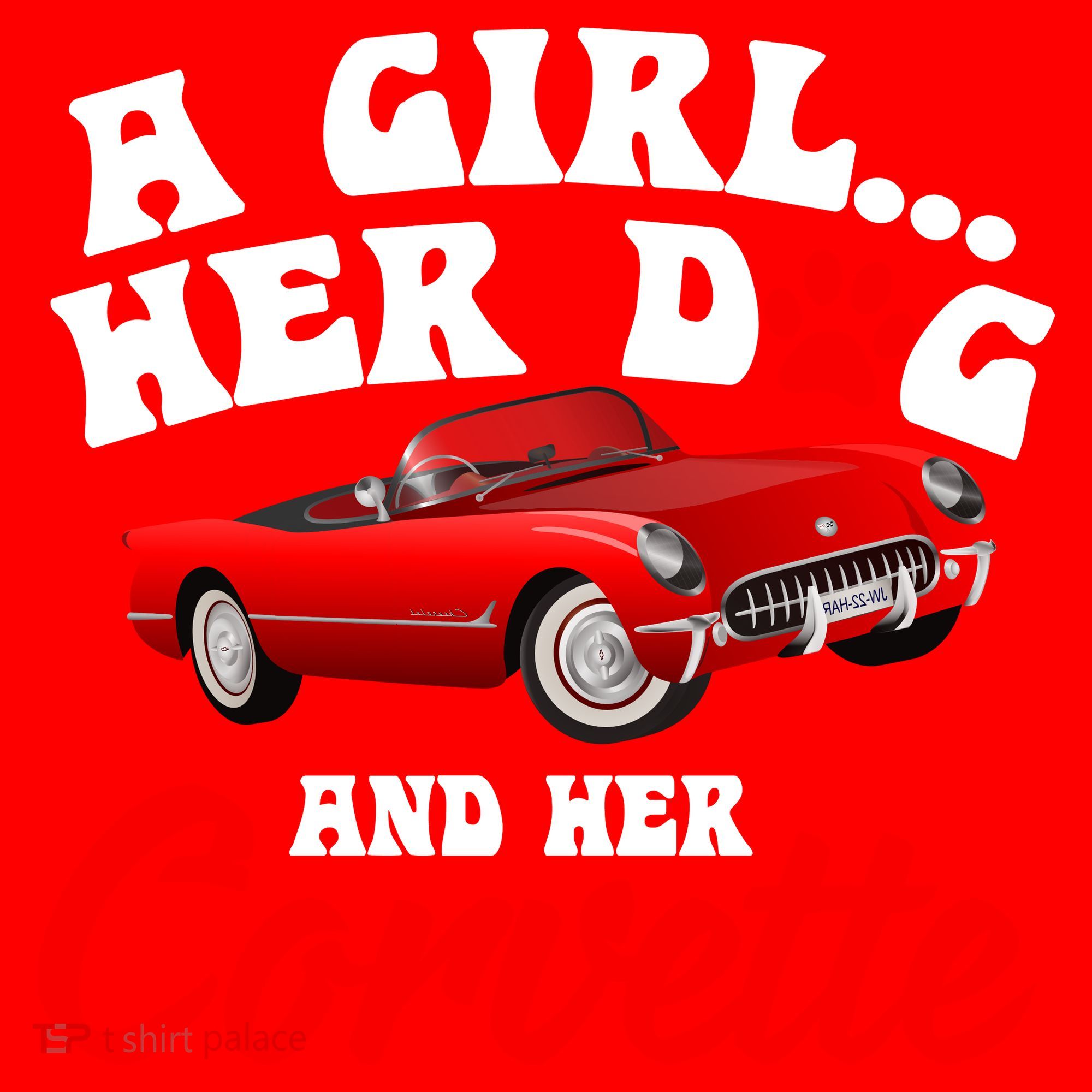 A Girl Her Dog And Her Corvette Dog Mom Santa Hat