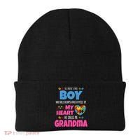 Autism Grandma He Has My Heart Autistic Grandson Gift Beanie thumb 0