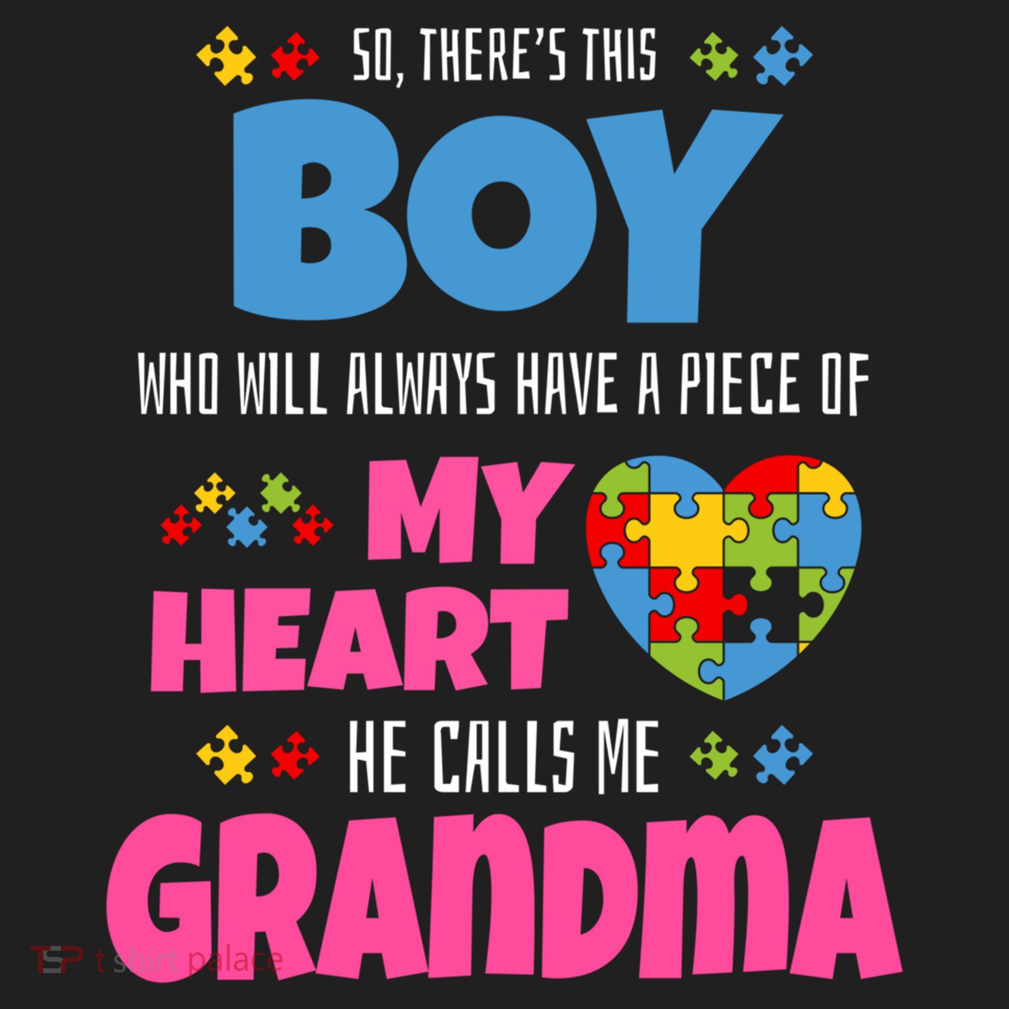 Autism Grandma He Has My Heart Autistic Grandson Gift Beanie