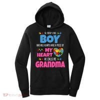 Autism Grandma He Has My Heart Autistic Grandson Gift Women's Hoodie thumb 0