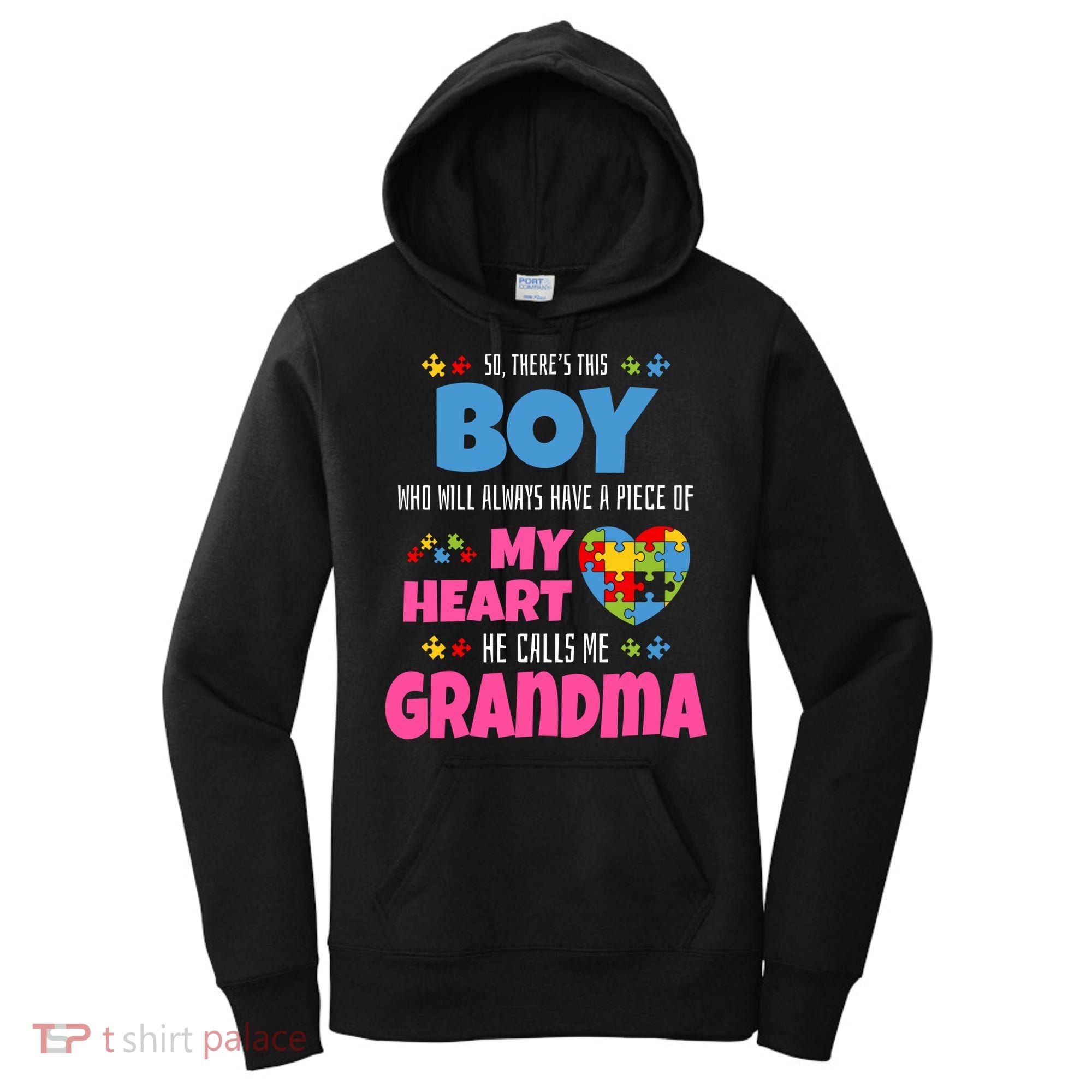 Autism Grandma He Has My Heart Autistic Grandson Gift Women's Hoodie