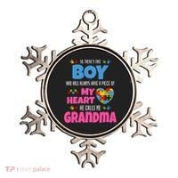 Autism Grandma He Has My Heart Autistic Grandson Gift Ornament thumb 0