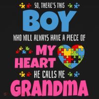 Autism Grandma He Has My Heart Autistic Grandson Gift Ornament thumb 1