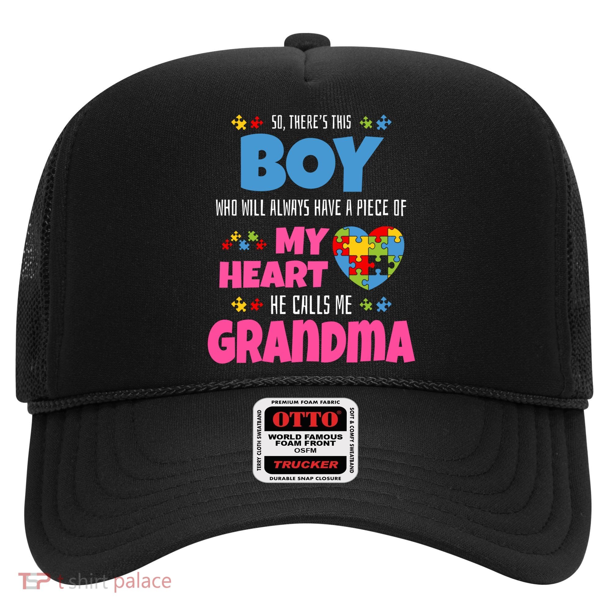 Autism Grandma He Has My Heart Autistic Grandson Gift Hat