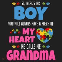 Autism Grandma He Has My Heart Autistic Grandson Gift Hat thumb 2