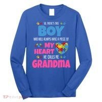Autism Grandma He Has My Heart Autistic Grandson Gift Long Sleeve Shirt thumb 0