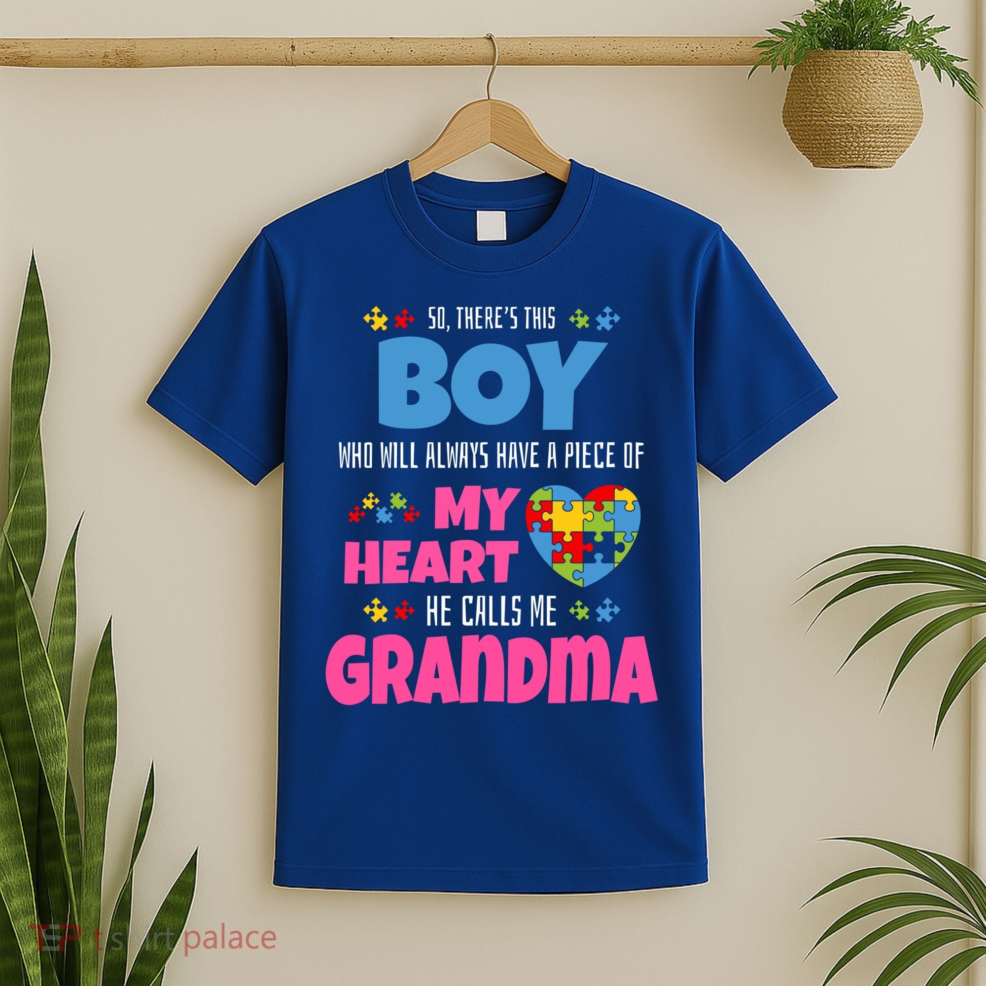 Autism Grandma He Has My Heart Autistic Grandson Gift T-Shirt