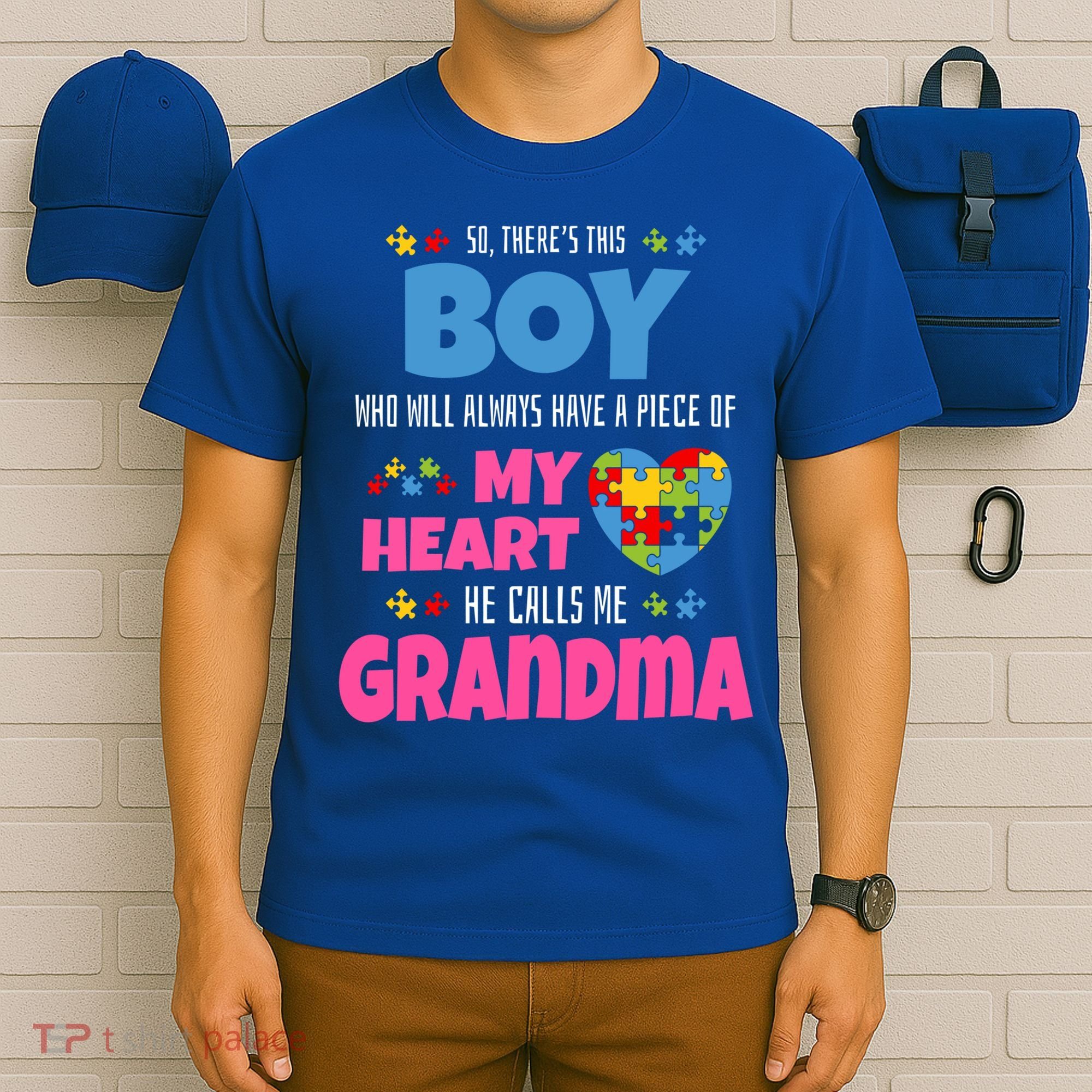 Autism Grandma He Has My Heart Autistic Grandson Gift T-Shirt