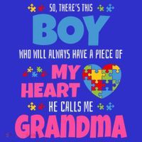 Autism Grandma He Has My Heart Autistic Grandson Gift T-Shirt thumb 7