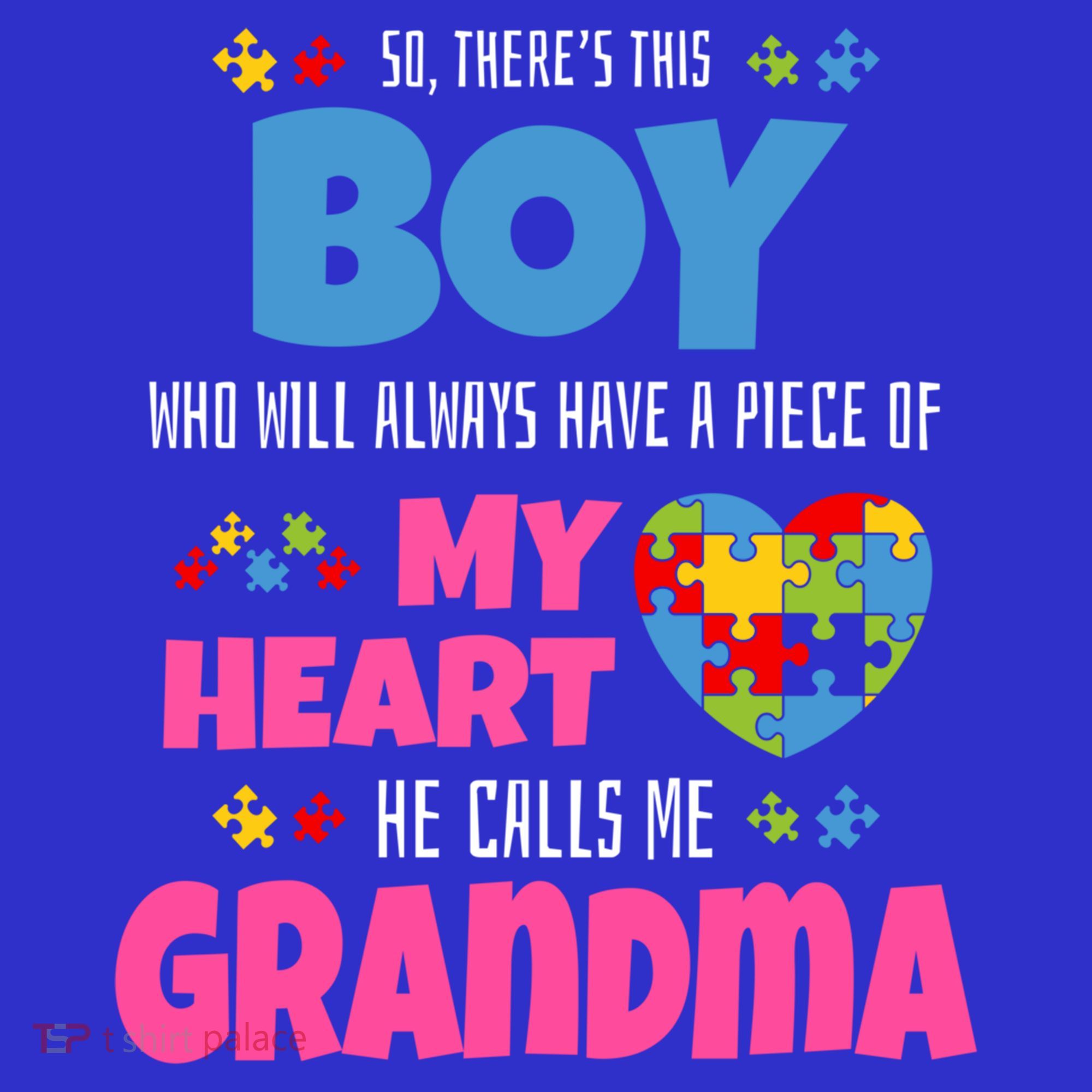 Autism Grandma He Has My Heart Autistic Grandson Gift Coaster