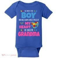 Autism Grandma He Has My Heart Autistic Grandson Gift Baby Bodysuit thumb 0