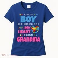 Autism Grandma He Has My Heart Autistic Grandson Gift Women's T-Shirt thumb 0