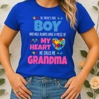 Autism Grandma He Has My Heart Autistic Grandson Gift Women's T-Shirt thumb 2