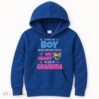 Autism Grandma He Has My Heart Autistic Grandson Gift Kids Hoodie thumb 0