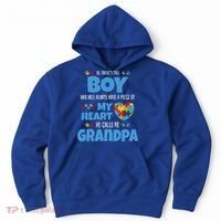 Autism Grandpa He Has My Heart Autistic Grandson Cute Gift Hoodie thumb 0