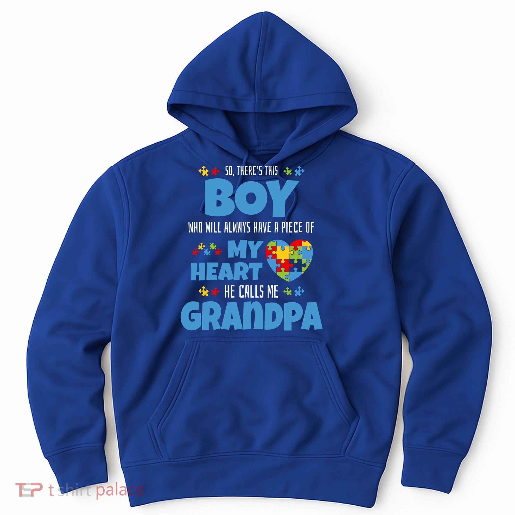 Autism Grandpa He Has My Heart Autistic Grandson Cute Gift Hoodie