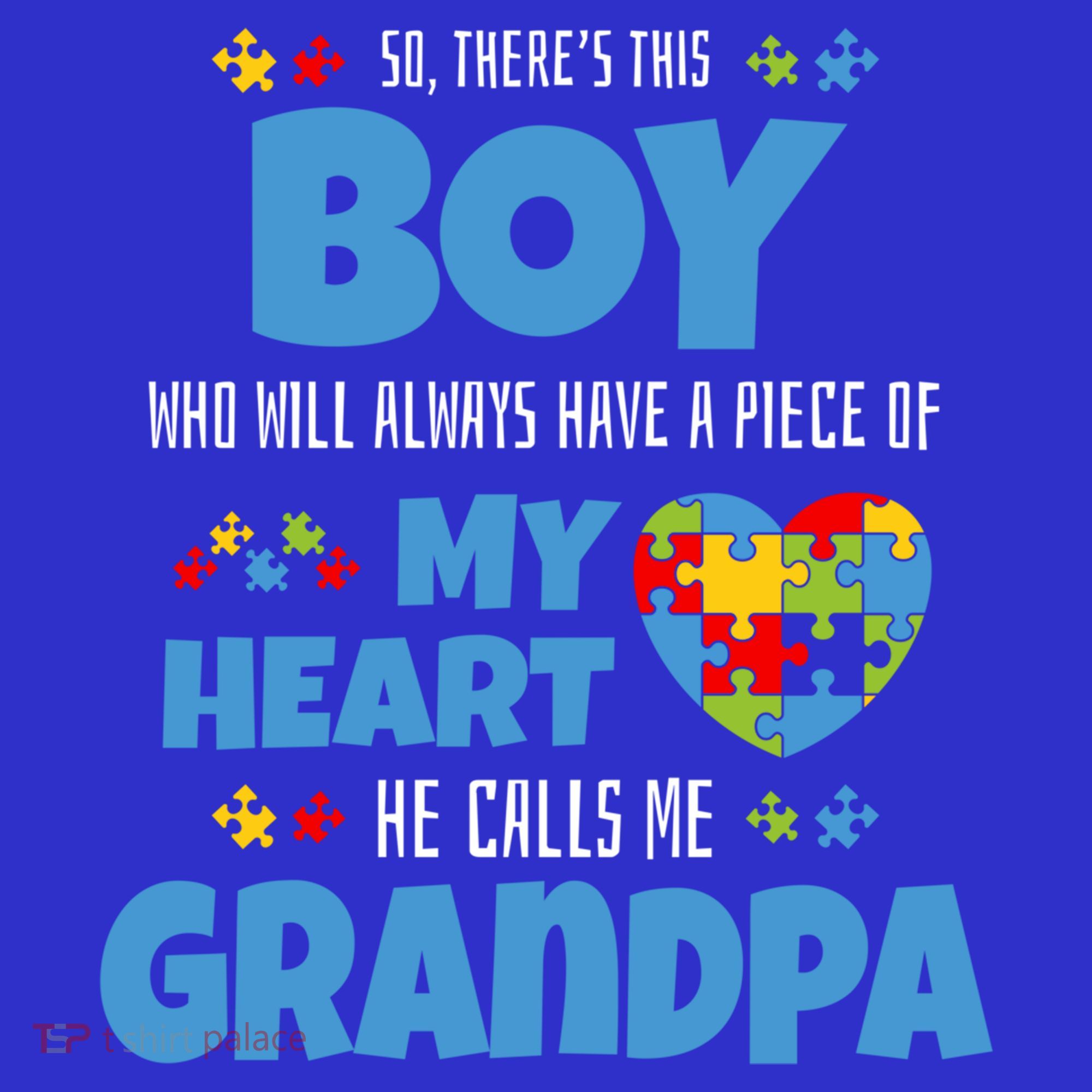 Autism Grandpa He Has My Heart Autistic Grandson Cute Gift Women's Tank Top