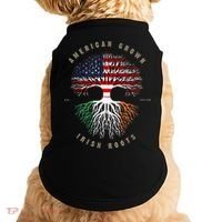 American Grown Irish Roots Ireland Flag ST. Patrick's Day Doggie Tank thumb 0