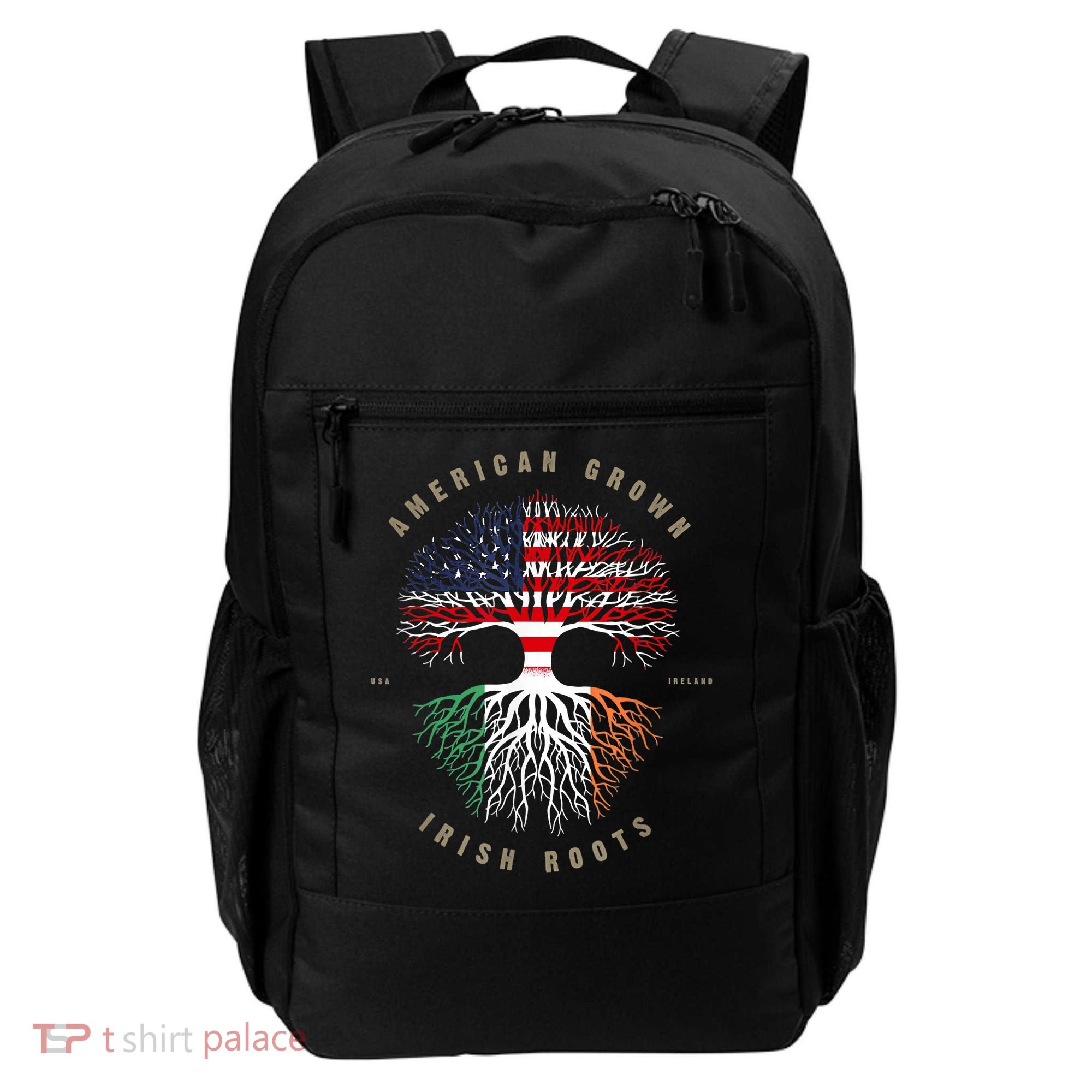 American Grown Irish Roots Ireland Flag ST. Patrick's Day Backpack