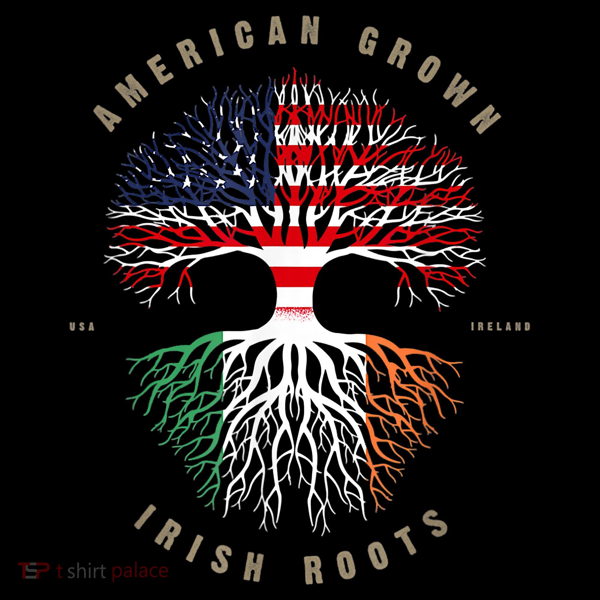 American Grown Irish Roots Ireland Flag ST. Patrick's Day Coffee Mug