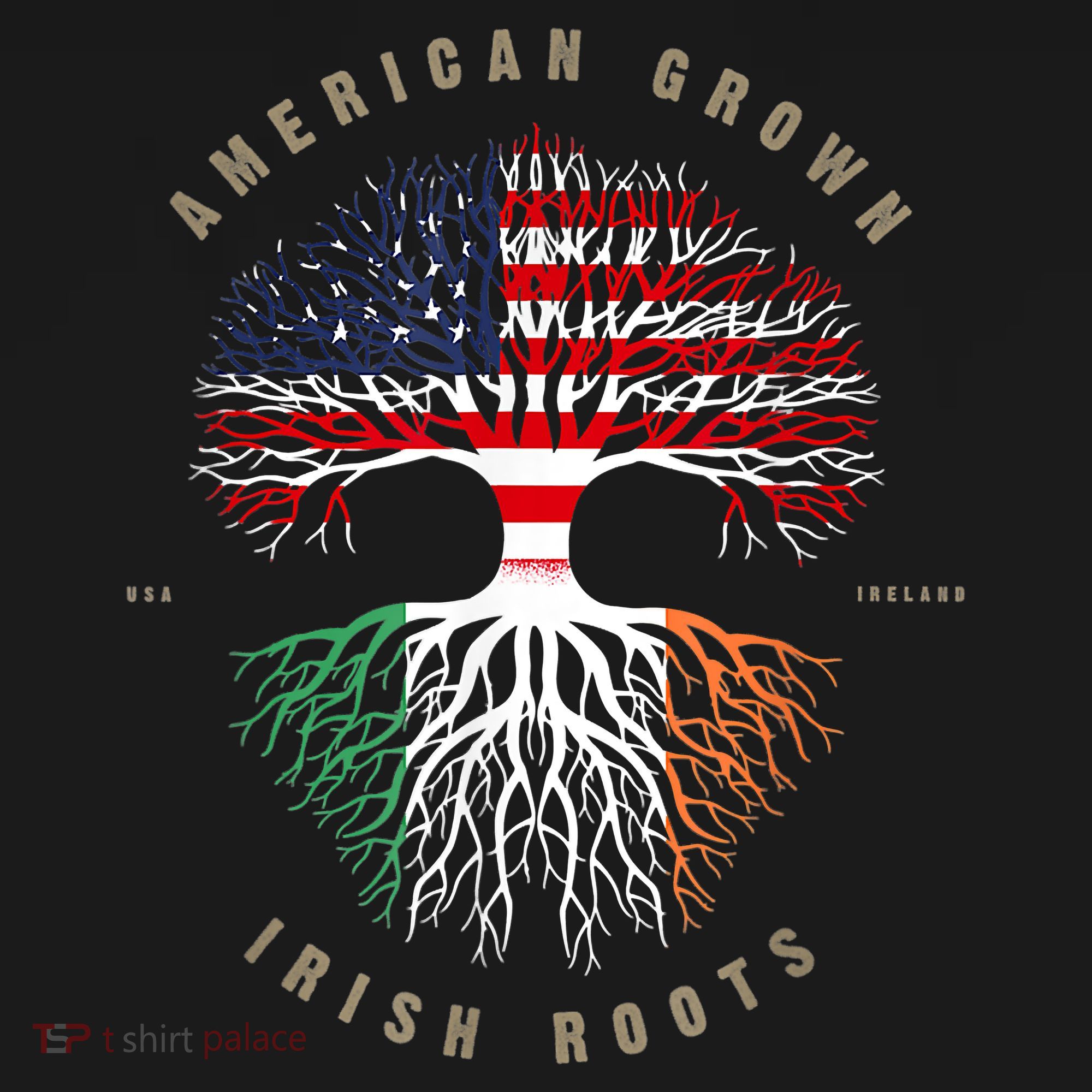 American Grown Irish Roots Ireland Flag ST. Patrick's Day Women's Hoodie