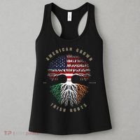 American Grown Irish Roots Ireland Flag ST. Patrick's Day Women's Tank Top thumb 3