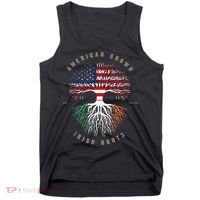 American Grown Irish Roots Ireland Flag ST. Patrick's Day Tank Top thumb 0