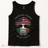 American Grown Irish Roots Ireland Flag ST. Patrick's Day Tank Top thumb 2