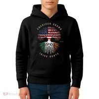 American Grown Irish Roots Ireland Flag ST. Patrick's Day Kids Hoodie thumb 4